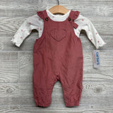 NEW Corduroy Overalls & Shirt Flowers 3M