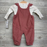 NEW Corduroy Overalls & Shirt Flowers 3M