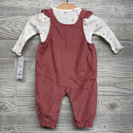 NEW Corduroy Overalls & Shirt Flowers 3M