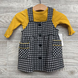 NEW Gingham Skirtall & Ribbed LS Shirt 6-9M