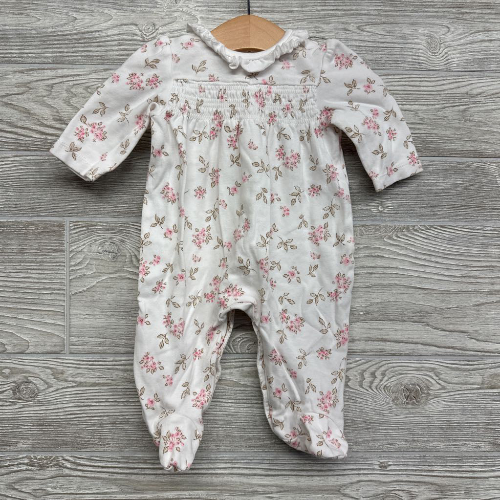 LS Collared Smocked Outfit Flowers 3M