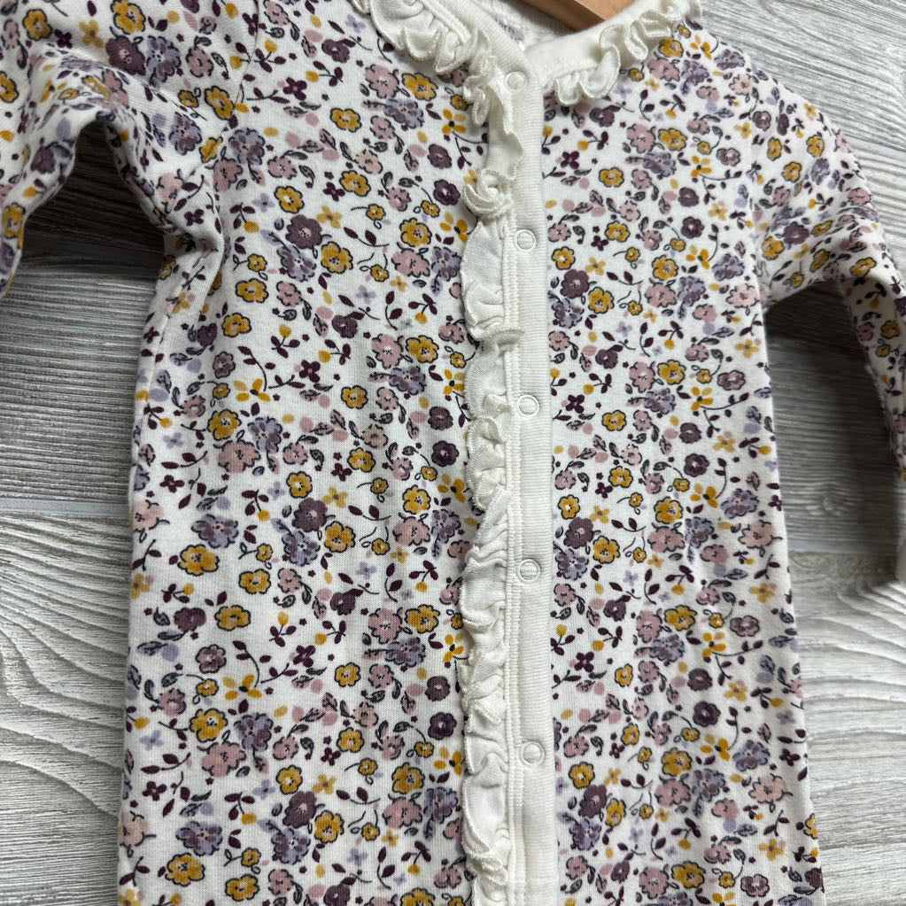 Ls Snap Outfit Flowers 3-6M