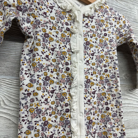 Ls Snap Outfit Flowers 3-6M