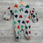 LS Waffle Knit Henley Outfit Hearts 3-6M