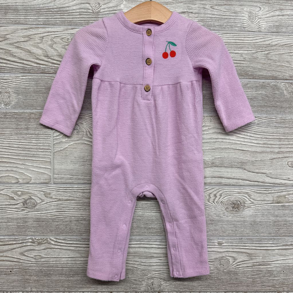 LS Waffle Knit Outfit Cherries 6-9M