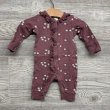 LS Snap Outfit Flowers Ruffle 0-3M