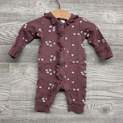 LS Snap Outfit Flowers Ruffle 0-3M