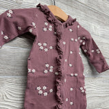 LS Snap Outfit Flowers Ruffle 0-3M