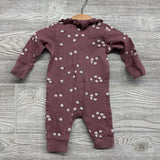 LS Snap Outfit Flowers Ruffle 0-3M