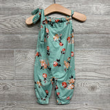Tie Strap Tank Outfit Flowers 3-6M