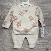 NEW Knit Sweater & Pants Flowers 3M