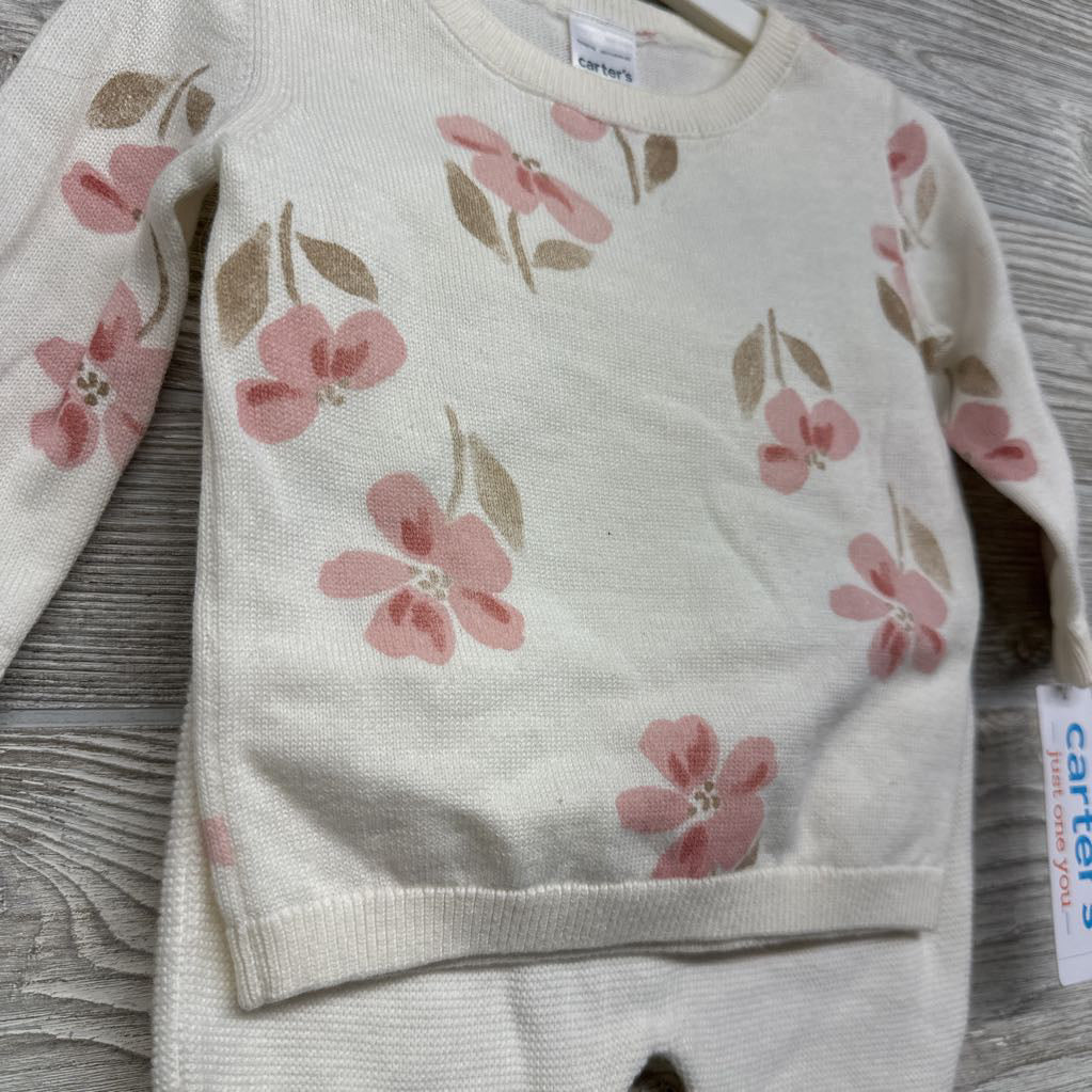NEW Knit Sweater & Pants Flowers 3M