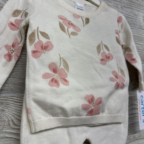 NEW Knit Sweater & Pants Flowers 3M