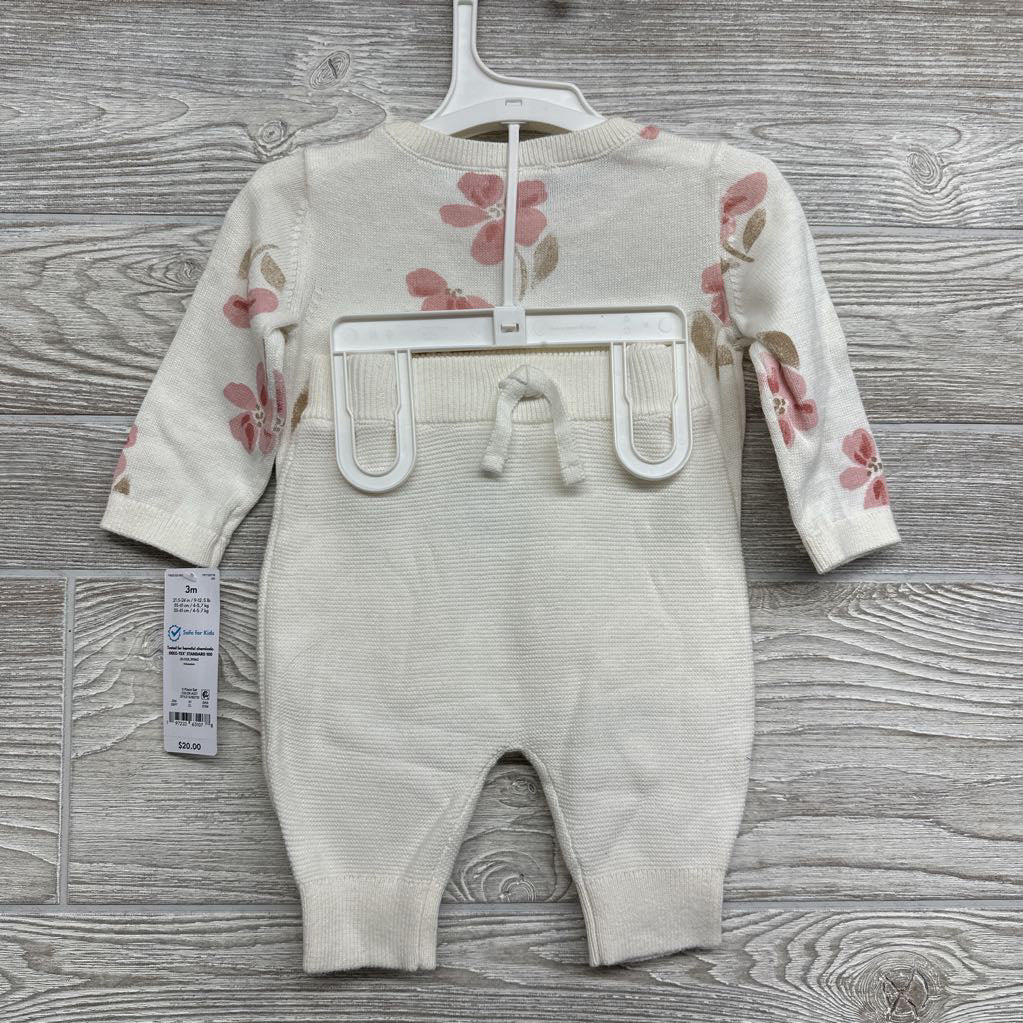 NEW Knit Sweater & Pants Flowers 3M