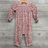 LS Smocked Bamboo Outfit Flowers 6-12M