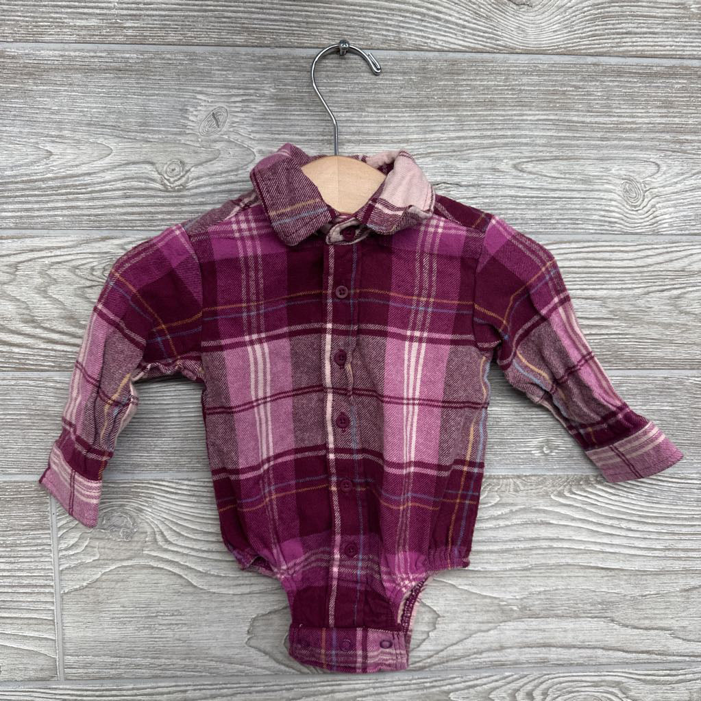 LSPlaid Button Up Bodysuit 6-9M