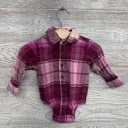 LSPlaid Button Up Bodysuit 6-9M