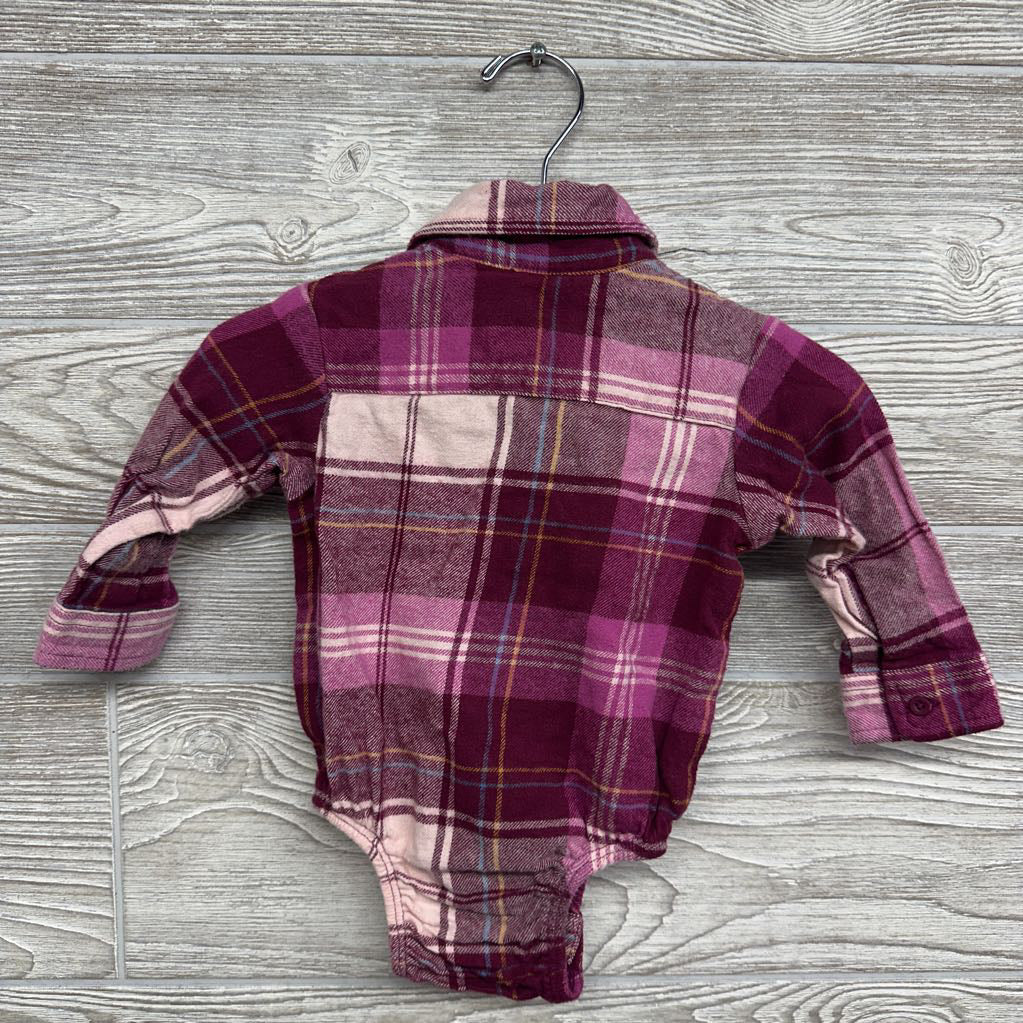 LSPlaid Button Up Bodysuit 6-9M