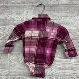 LSPlaid Button Up Bodysuit 6-9M