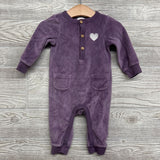 LS Velour Outfit Embroidered Heart 6-9M