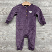 LS Velour Outfit Embroidered Heart 6-9M
