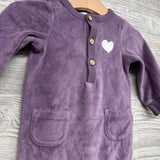 LS Velour Outfit Embroidered Heart 6-9M