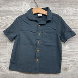 Textured Button Up Shirt Chest Pocket 4T