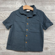Textured Button Up Shirt Chest Pocket 4T