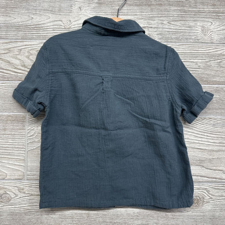 Textured Button Up Shirt Chest Pocket 4T