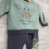 Crewneck I Rule Mommy's Galaxy & Jogger Sweatpants Baby Yoda 3-6M