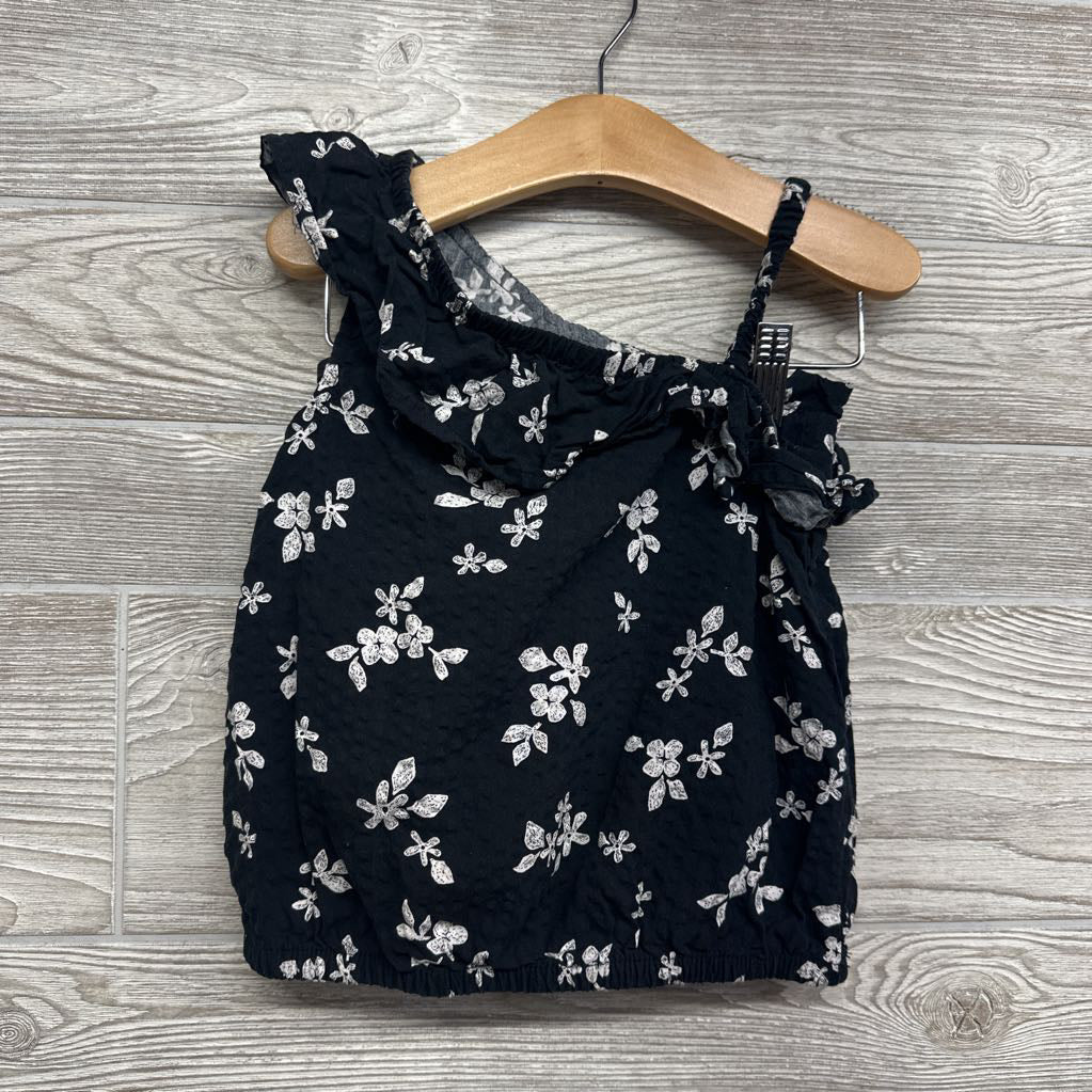 Textured Ruffle Tank Top & Shorts Flowers 4-5