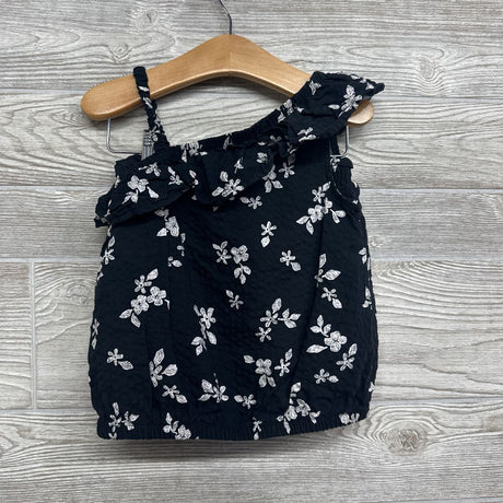 Textured Ruffle Tank Top & Shorts Flowers 4-5