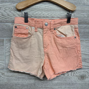 Two Tone High Rise Denim Shorts 12