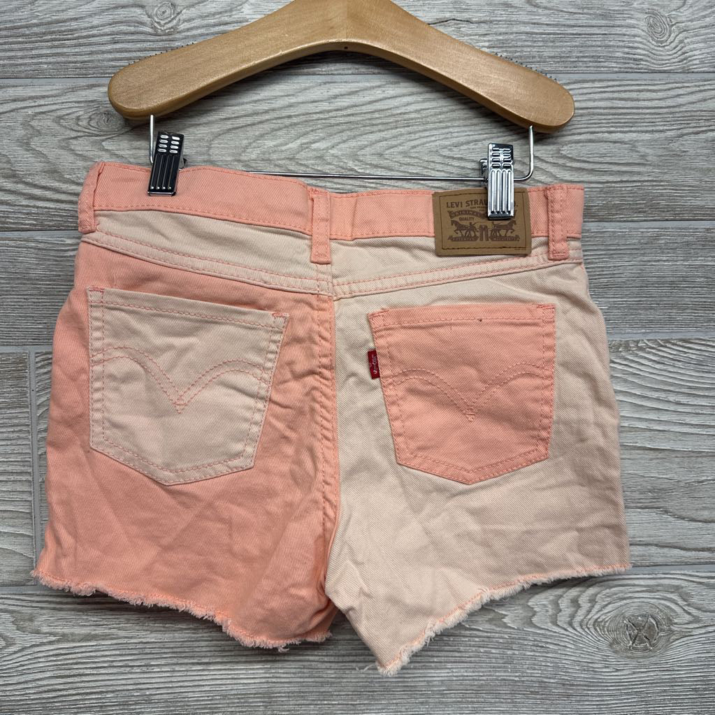 Two Tone High Rise Denim Shorts 12