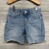 Denim High Rise Bermuda Shorts Frayed 7