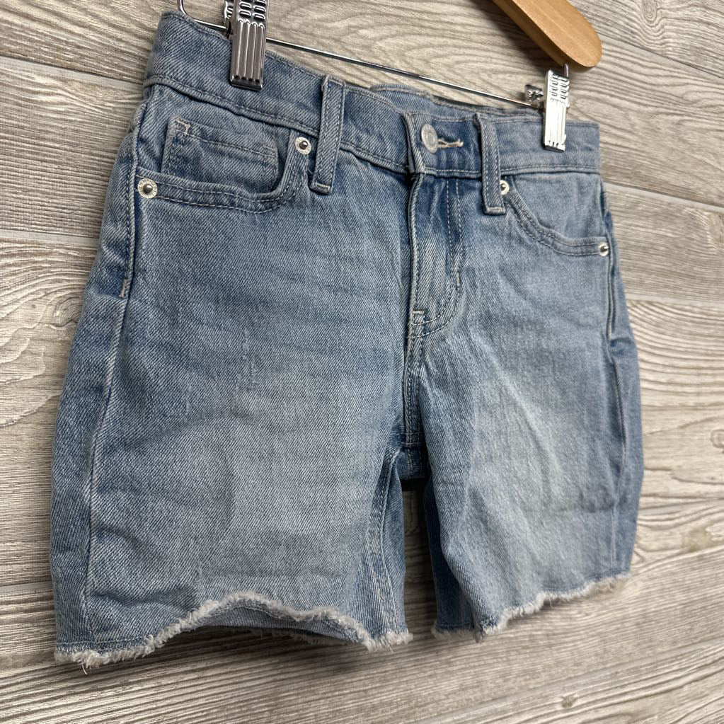 Denim High Rise Bermuda Shorts Frayed 7