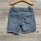 Denim High Rise Bermuda Shorts Frayed 7