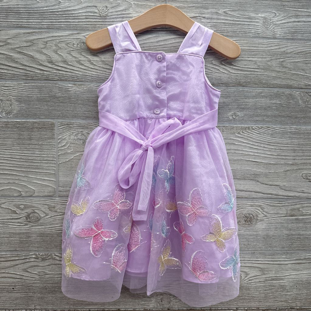 Tulle Dress Embroidered Butterflies 2t