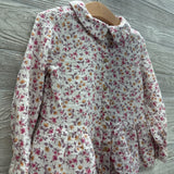 Gauze Peplum Button Up Shirt Flowers 4t