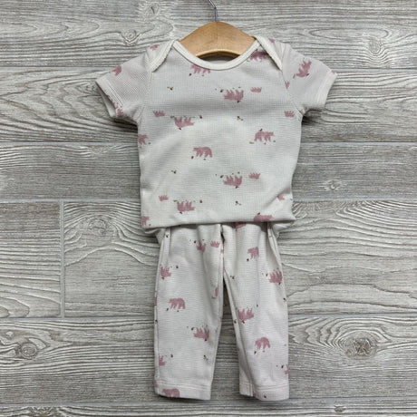 Full Zip Hoodie Bear Pocket, Waffle Knit Bodysuit & Pants Bears 12M