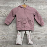 Full Zip Hoodie Bear Pocket, Waffle Knit Bodysuit & Pants Bears 12M