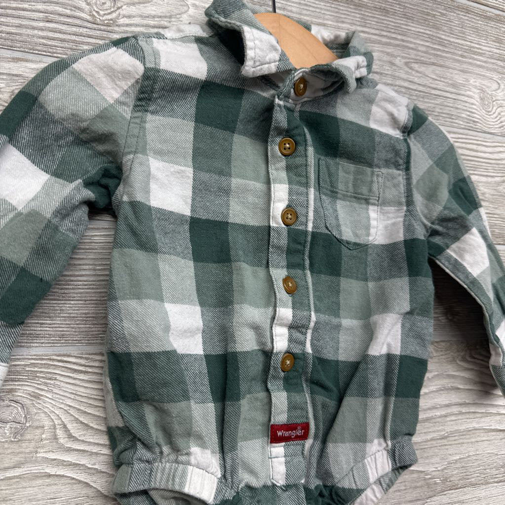 Gingham Button Up Flannel Shirt 12M