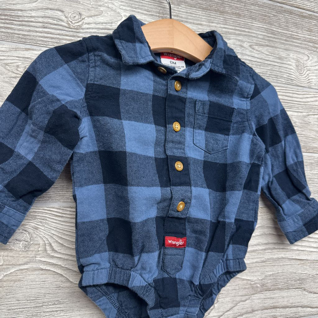 Gingham Button Up Flannel Shirt 12M