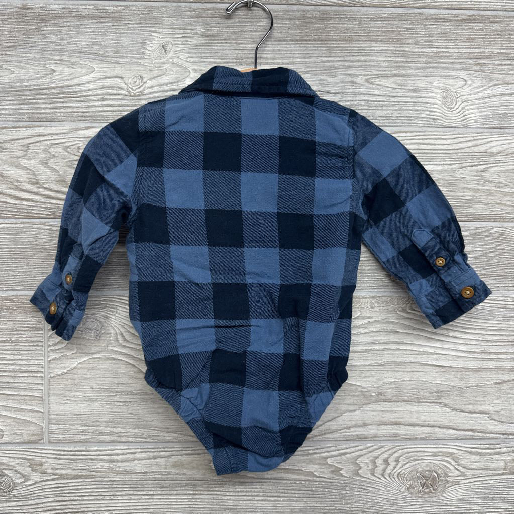 Gingham Button Up Flannel Shirt 12M