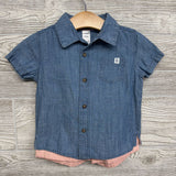 Chambray Button Up Shirt Anchor & Flat Front Shorts 24M