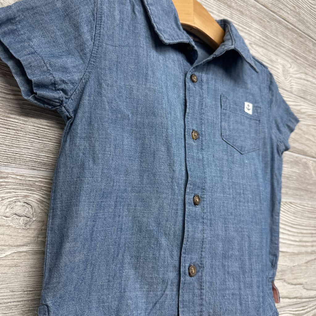 Chambray Button Up Shirt Anchor & Flat Front Shorts 24M
