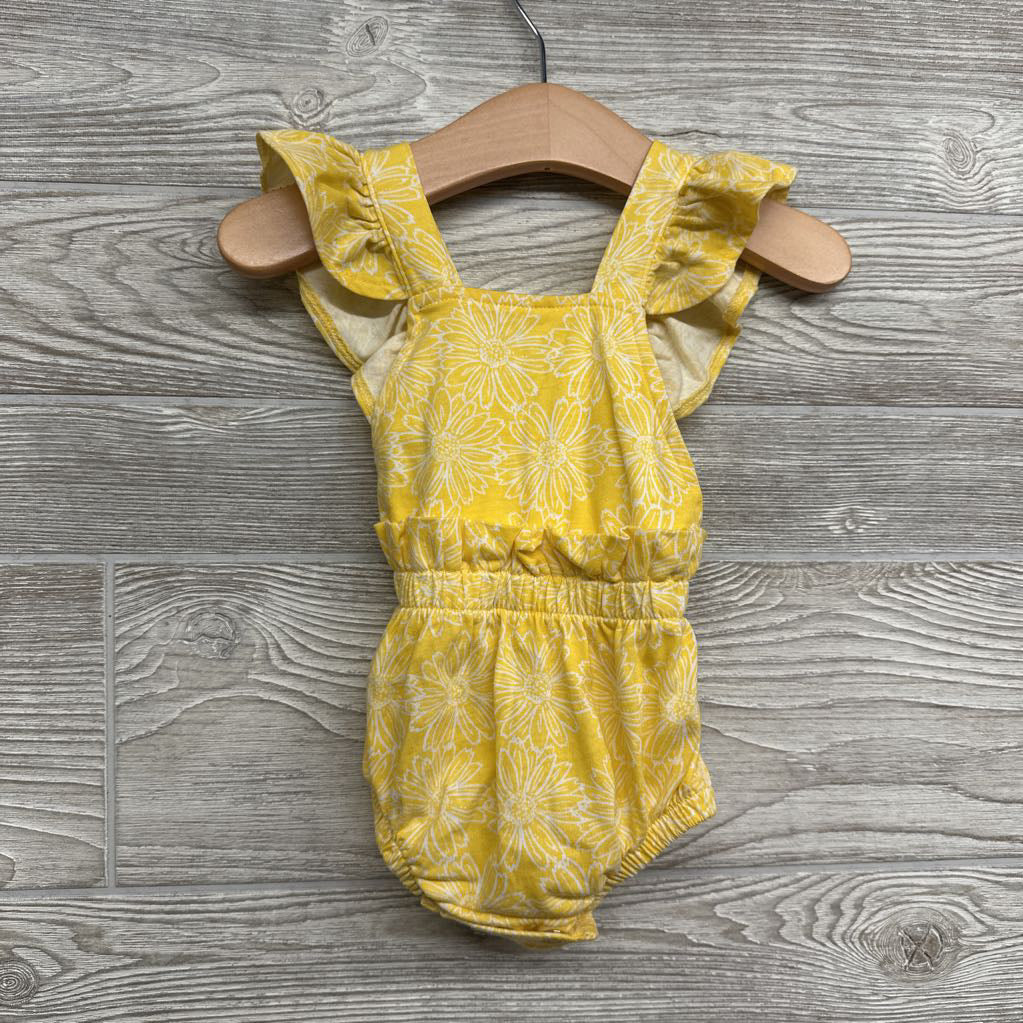 Flutter Sleeve Bubble Romper Flowers 0-3M