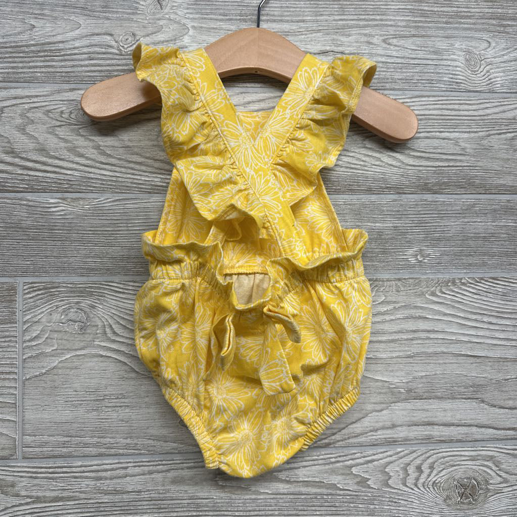Flutter Sleeve Bubble Romper Flowers 0-3M