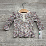 NEW Thermal Henley Shirt Flowers 6M