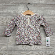 NEW Thermal Henley Shirt Flowers 6M